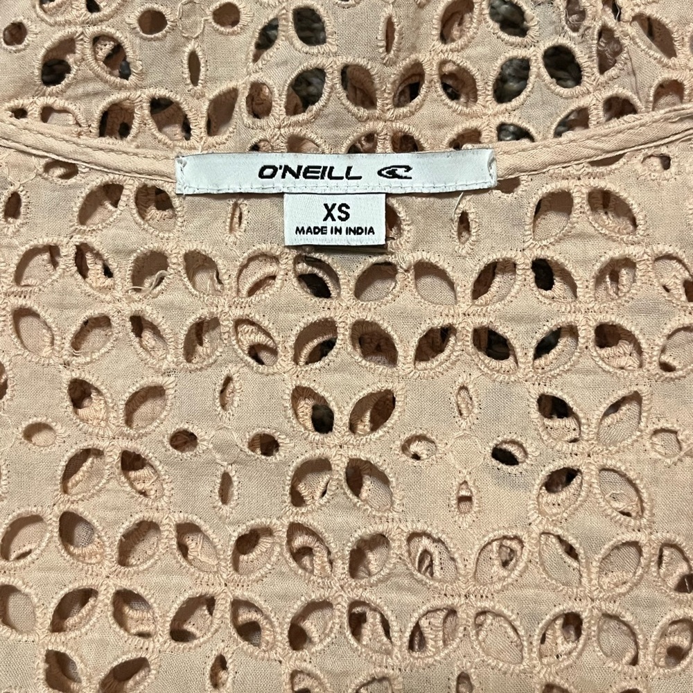 O'Neill Cotton Eyelet Tie-Front Top - Picture 4 of 5